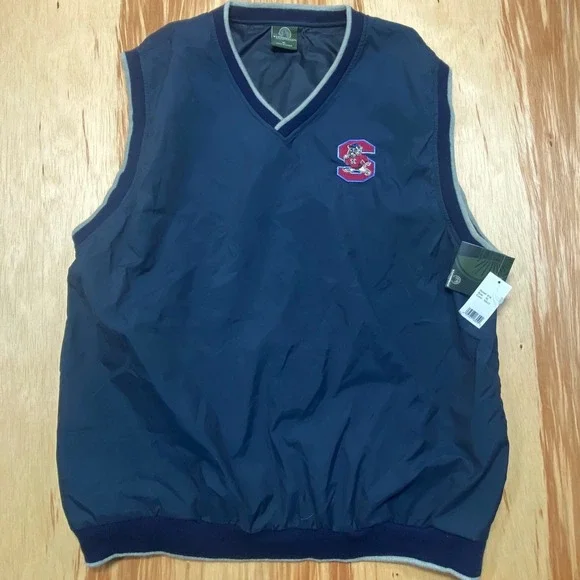 South Carolina State University Bullsogs Navy Blue Weatherproof Vest NWT Mens XL - Picture 2 of 8
